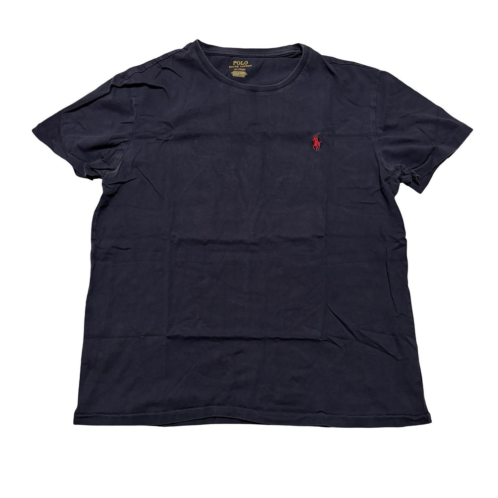 Polo Ralph Lauren Men's Basic Mini Logo T Shirt Navy Size Medium 19.5 x 24